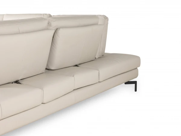 Hoeksalon SANDERS - Wit Leder Wit 8 Hoeksalon SANDERS - Wit Leder Wit - Afbeelding 8