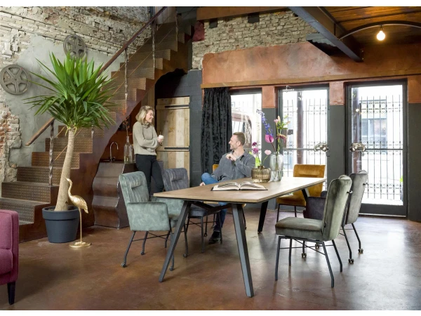 Eetkamertafel CITY - Railway Brown Hout 2 Eetkamertafel CITY - Railway Brown Hout - Afbeelding 2