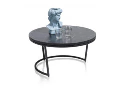 Bijzettafel CITY - Zwarte Marmerlook Zwart