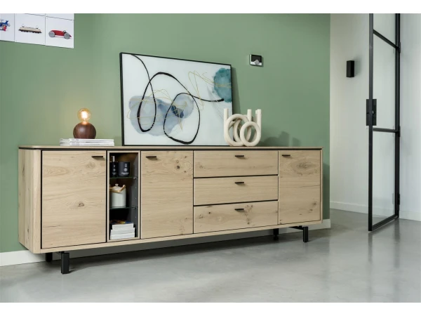 Dressoir LIVADA Groot - Natural Lacquered Hout 2 Dressoir LIVADA Groot - Natural Lacquered Hout - Afbeelding 2