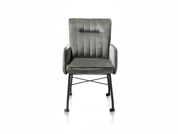 Armstoel Op Wieltjes OLVI - Olijfgroen Groen 6 Armstoel Op Wieltjes OLVI - Olijfgroen Groen - Afbeelding 6