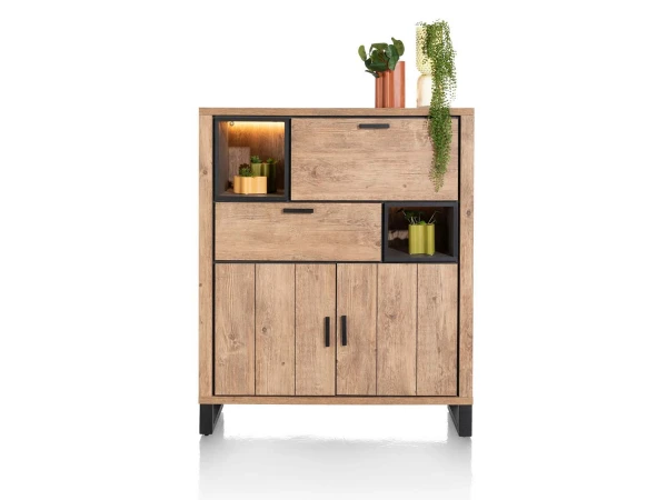 Barkast PAVAROTTI - Hout/Zwart Hout 1 Barkast PAVAROTTI - Hout/Zwart Hout