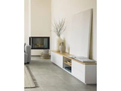 Tv-kast ABILEN - Wit/eik Fineer Wit -Zuiver || RICHMOND Verkoop kave home abilen 49267