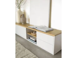 Tv-kast ABILEN - Wit/eik Fineer Wit -Zuiver || RICHMOND Verkoop kave home abilen 49268