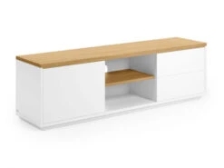 TV-kast ABILEN - Wit/eik Fineer Wit