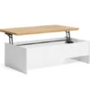 Salontafel Met Lift-up Blad ABILEN - Eik Fineer/Wit Wit
