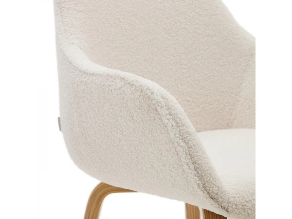 Eetkamerstoel ALELI - Witte Schapenvacht Wit 6 Eetkamerstoel ALELI - Witte Schapenvacht Wit - Afbeelding 6