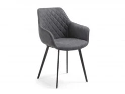 Armstoel AMIRA - Grafiet Grijs Lederlook Grijs