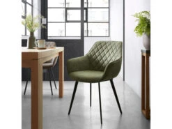 Armstoel AMIRA - Donkergroen Lederlook Groen -Zuiver || RICHMOND Verkoop kave home aminy 31558