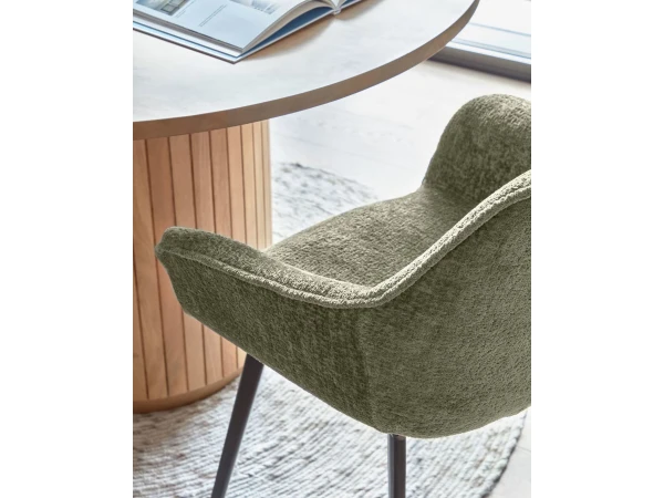 Set 4 Stoelen AMIRA - Donkergroen Chenille Groen 10 Set 4 Stoelen AMIRA - Donkergroen Chenille Groen - Afbeelding 10