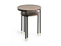 Set Van 2 Bijzettafels ANABEL - Walnoot Fineer Hout -Zuiver || RICHMOND Verkoop kave home anabel 34155