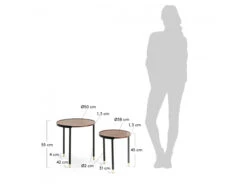 Set Van 2 Bijzettafels ANABEL - Walnoot Fineer Hout -Zuiver || RICHMOND Verkoop kave home anabel 34159