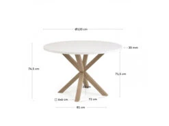 Ronde Tafel ARGO - Wit/houteffect Wit -Zuiver || RICHMOND Verkoop kave home argo 49300