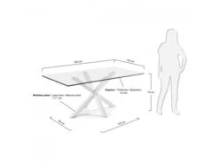 Tafel ARGO - Glas/wit Wit -Zuiver || RICHMOND Verkoop kave home arya 31273