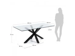 Tafel Argo - Glas Zwart Zwart -Zuiver || RICHMOND Verkoop kave home arya 31280