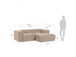 2-zit Met Chaise Longue Rechts BLOK - Beige Beige -Zuiver || RICHMOND Verkoop kave home blok 45636