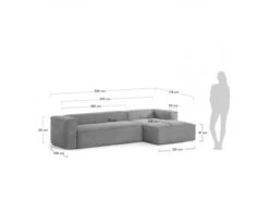 4-zit Met Chaise Longue Rechts BLOK - Grijs Grijs -Zuiver || RICHMOND Verkoop kave home blok 45676
