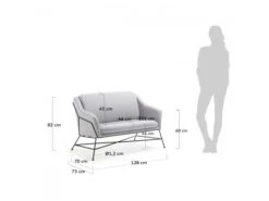 2-zit Zetel BRIDA - Lichtgrijs Lichtgrijs -Zuiver || RICHMOND Verkoop kave home brida 32230