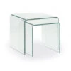 Set Van 2 Bijzettafels BURANO - Glas Glas
