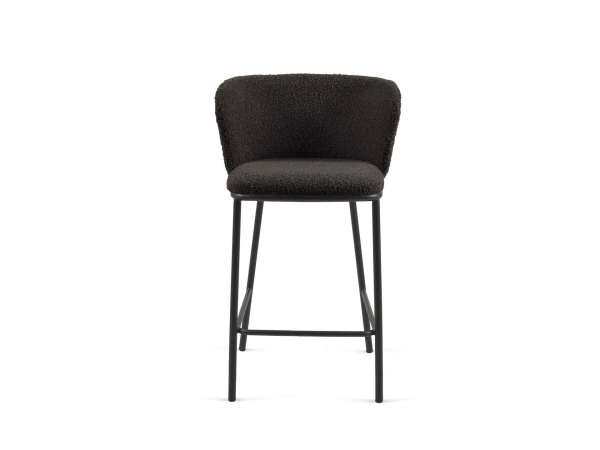 Barstoel CISELIA - Zwart Schapenvacht Zwart 4 Barstoel CISELIA - Zwart Schapenvacht Zwart - Afbeelding 4