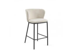 Barstoel CISELIA - Wit Schapenvacht Wit