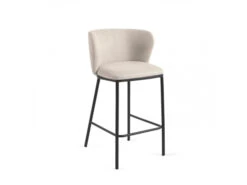 Barstoel CISELIA - Beige Chenille Beige