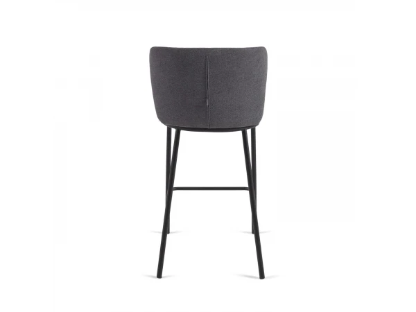 Barstoel CISELIA - Donkergrijs Chenille Grijs 5 Barstoel CISELIA - Donkergrijs Chenille Grijs - Afbeelding 5