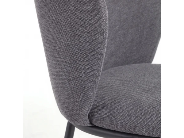 Barstoel CISELIA - Donkergrijs Chenille Grijs 6 Barstoel CISELIA - Donkergrijs Chenille Grijs - Afbeelding 6