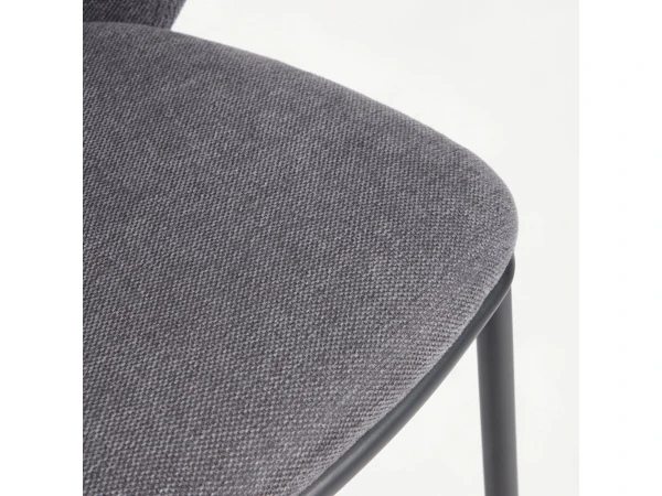 Barstoel CISELIA - Donkergrijs Chenille Grijs 7 Barstoel CISELIA - Donkergrijs Chenille Grijs - Afbeelding 7