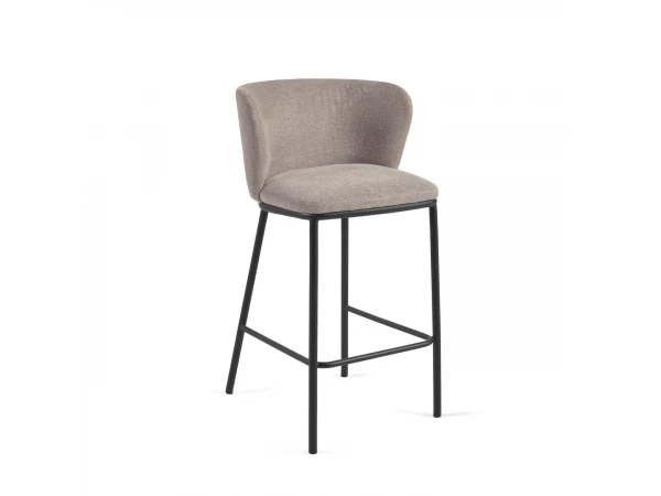 Barstoel CISELIA - Lichtbruin Chenille Bruin 1 Barstoel CISELIA - Lichtbruin Chenille Bruin