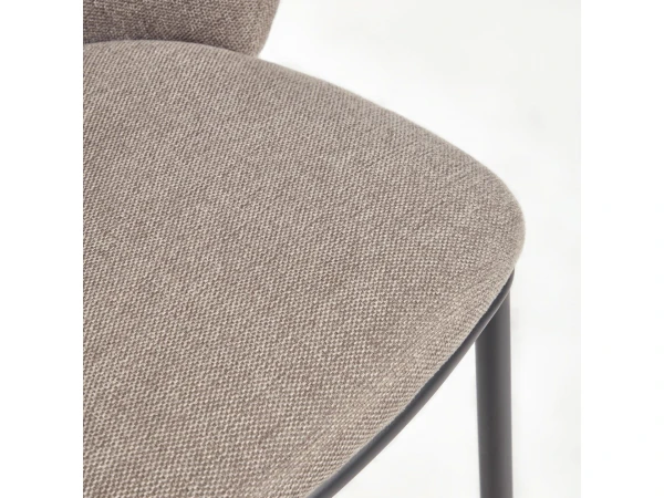 Barstoel CISELIA - Lichtbruin Chenille Bruin 7 Barstoel CISELIA - Lichtbruin Chenille Bruin - Afbeelding 7