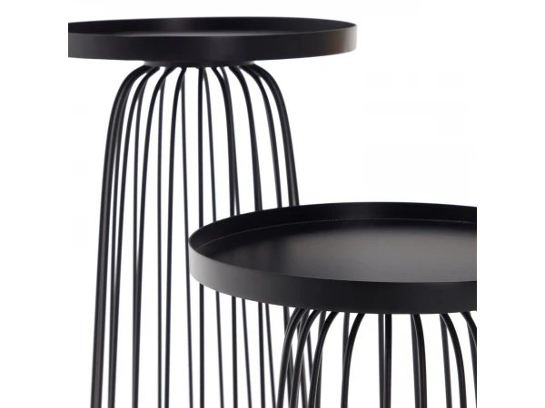 Set 2 Bijzettafels DILVA - Zwart Metaal Zwart 3 Set 2 Bijzettafels DILVA - Zwart Metaal Zwart - Afbeelding 3