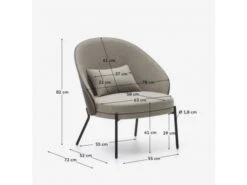 Fauteuil EAMY - Lichtbruin/Wengé Bruin -Zuiver || RICHMOND Verkoop kave home eamy 71830
