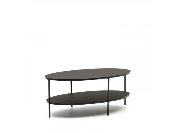 Salontafel FIDEIA - Zwart/Glas Zwart 2 Salontafel FIDEIA - Zwart/Glas Zwart - Afbeelding 2