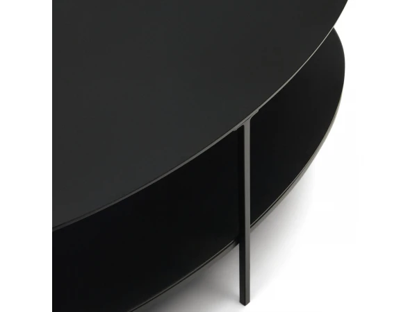 Salontafel FIDEIA - Zwart/Glas Zwart 3 Salontafel FIDEIA - Zwart/Glas Zwart - Afbeelding 3