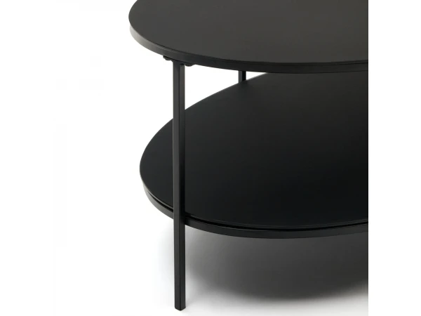 Salontafel FIDEIA - Zwart/Glas Zwart 4 Salontafel FIDEIA - Zwart/Glas Zwart - Afbeelding 4