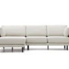 3-zit Met Chaise Longue Links/rechts GILMA - Beige Chenille/poten Zwart Beige