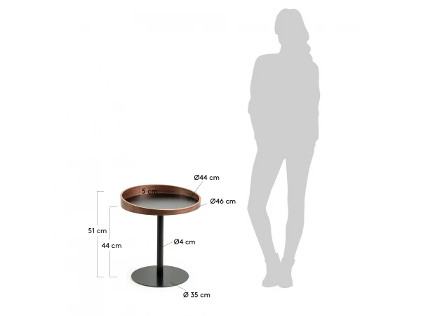 Bijzettafel KAORI - Zwart/Walnoot Zwart 4 Bijzettafel KAORI - Zwart/Walnoot Zwart - Afbeelding 4