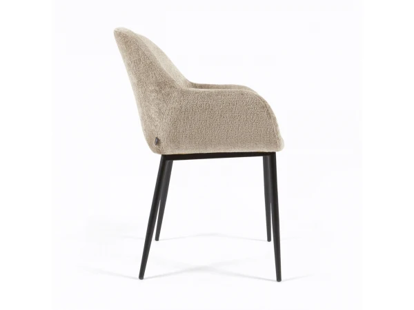 Armstoel KONNA - Beige Chenille Beige 2 Armstoel KONNA - Beige Chenille Beige - Afbeelding 2