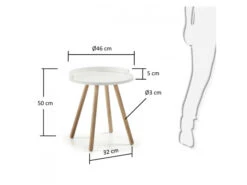 Bijzettafel KURB - Wit/Naturel Wit -Zuiver || RICHMOND Verkoop kave home kurb 34099