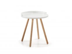Bijzettafel KURB - Wit/Naturel Wit