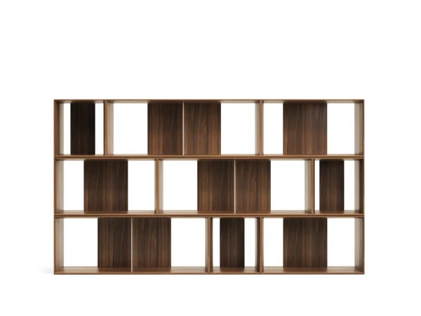 Set Modulaire Rekken LITTO - Walnootfineer Hout 1 Set Modulaire Rekken LITTO - Walnootfineer Hout