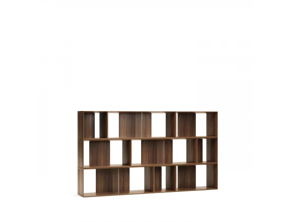 Set Modulaire Rekken LITTO - Walnootfineer Hout 2 Set Modulaire Rekken LITTO - Walnootfineer Hout - Afbeelding 2