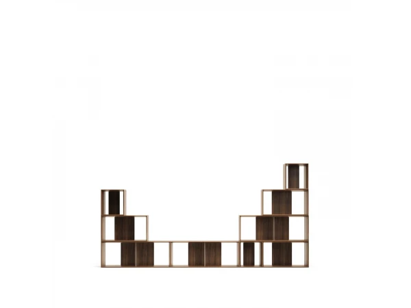 Set Modulaire Rekken LITTO - Walnootfineer Hout 7 Set Modulaire Rekken LITTO - Walnootfineer Hout - Afbeelding 7