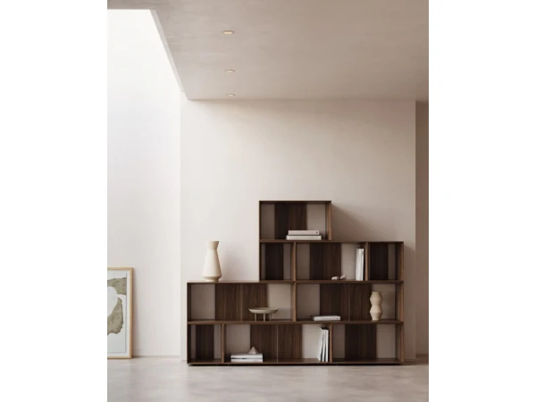 Set Modulaire Rekken LITTO - Walnootfineer Hout 9 Set Modulaire Rekken LITTO - Walnootfineer Hout - Afbeelding 9