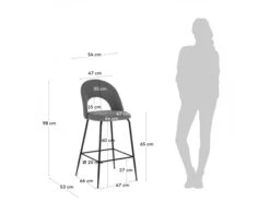 Barstoel MAHALIA - Lichtgrijs Lichtgrijs -Zuiver || RICHMOND Verkoop kave home mahalia 38147