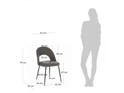 Stoel MAHALIA - Donkergrijs Grijs -Zuiver || RICHMOND Verkoop kave home mahalia 40841