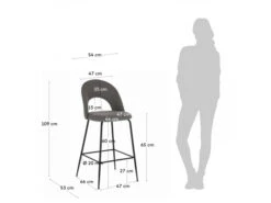 Barstoel MAHALIA - Donker Grijs Grijs -Zuiver || RICHMOND Verkoop kave home mahalia 41010