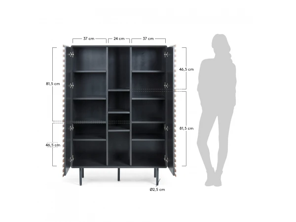 Barkast KESIA - Grafiet/hout Hout 6 Barkast KESIA - Grafiet/hout Hout - Afbeelding 6