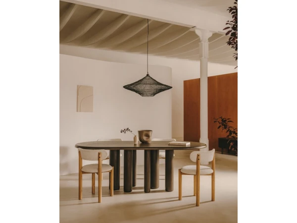 Ovale Tafel MAILEN - Donker Essenfineer Hout 7 Ovale Tafel MAILEN - Donker Essenfineer Hout - Afbeelding 7